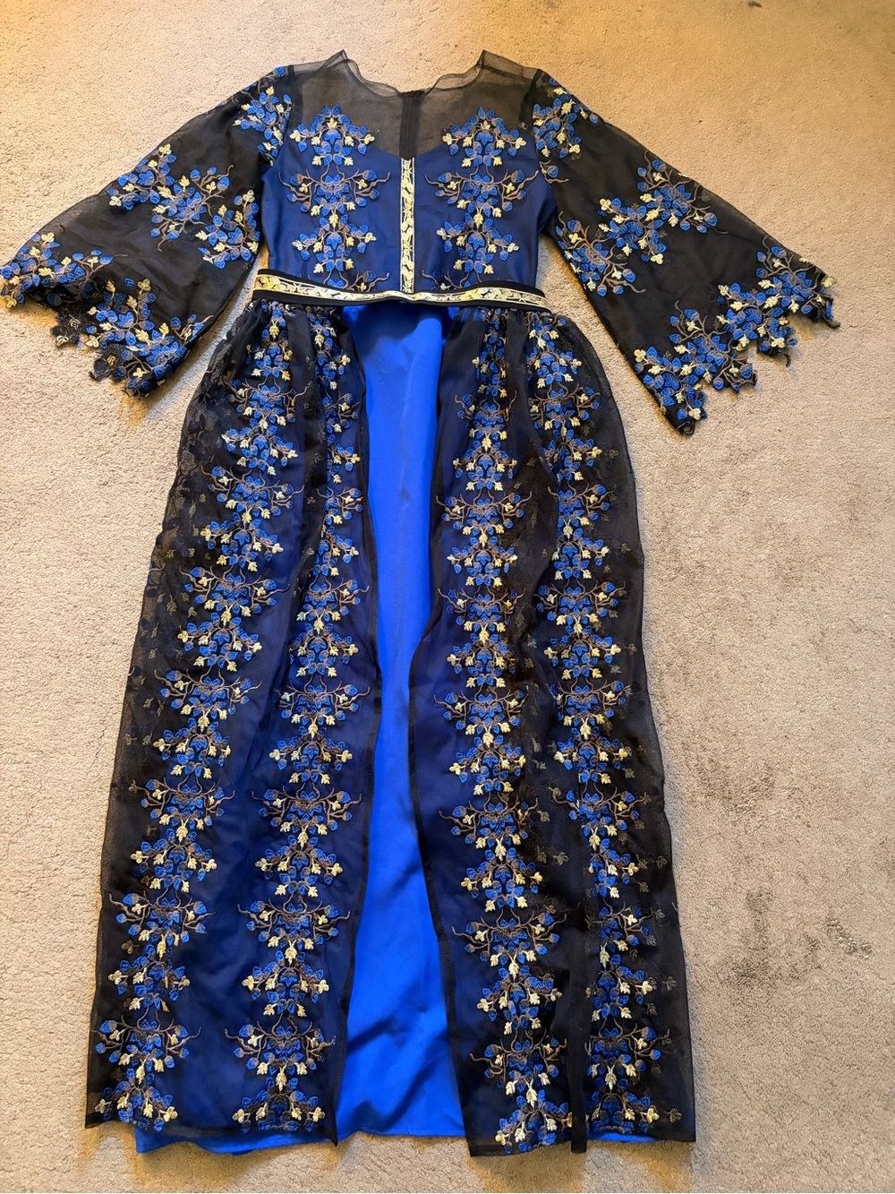 NEW-  fancy blue dress with over skirt !